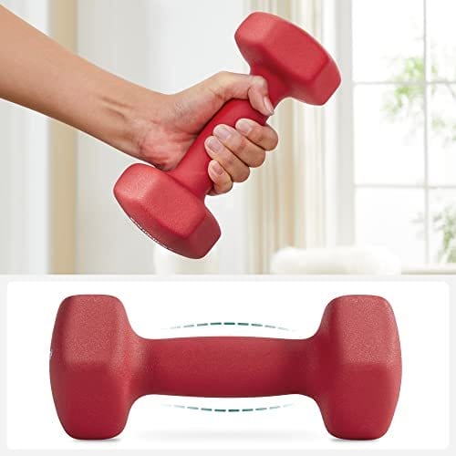 Songmics sæt med 2 håndvægte, 2 x 3 kg ikke-skridsikre neopren håndvægte med mat finish, hjemme træning, fitnessøvelse, rød syl66rd 3 Songmics sæt med 2 håndvægte, 2 x 3 kg ikke-skridsikre neopren håndvægte med mat finish, hjemme træning, fitnessøvelse, rød syl66rd - Billede 3