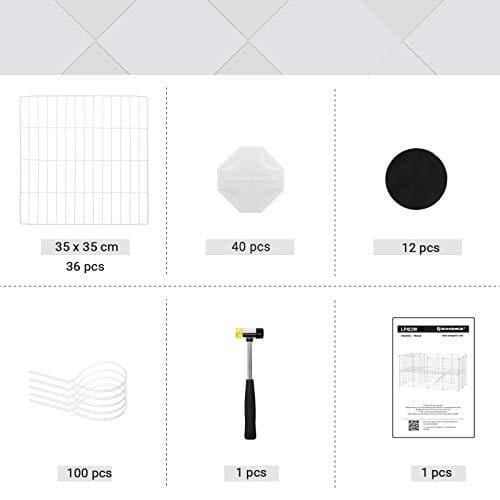 Songmics 2-etage Metal Pet Playpen, 36 gitterpaneler, tilpasselig burindkapsling til små dyr, marsvin Hamster Runs, Rabbit Hutches, inkluderer mallet, indendørs brug, 143 x 73 x 71 cm, hvid LPI02W 7 Songmics 2-etage Metal Pet Playpen, 36 gitterpaneler, tilpasselig burindkapsling til små dyr, marsvin Hamster Runs, Rabbit Hutches, inkluderer mallet, indendørs brug, 143 x 73 x 71 cm, hvid LPI02W - Billede 7