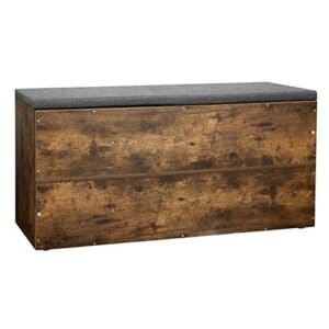 Vasagle skobænk, skohylde, opbevaringsskab, 10 rum, 104 x 30 x 48 cm, eg farve - Image 7