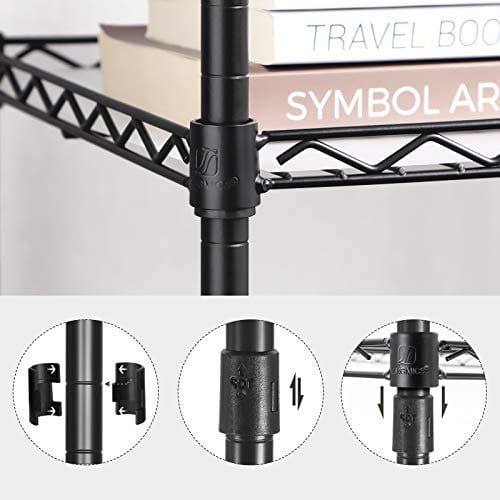 Songmics Badeværelseshylde, 3-lags wire-susing-enhed, metal opbevaringsstativ, 30 x 30 x 73 cm,, sort 6 Songmics Badeværelseshylde, 3-lags wire-susing-enhed, metal opbevaringsstativ, 30 x 30 x 73 cm,, sort - Billede 6