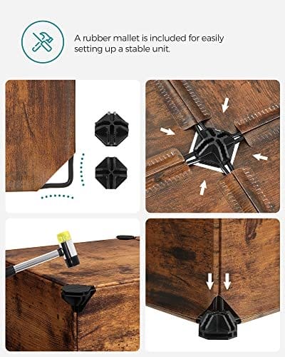 Songmics Interlocking Shoe Rack, rektangulær opbevaringsarrangør, 10 spilleautomat Modular DIY Storage Shelf Unit, 40 x 30 x 17 cm for hver slot, plastgarderobe med døre, rustik brun LPC010A00 5 Songmics Interlocking Shoe Rack, rektangulær opbevaringsarrangør, 10 spilleautomat Modular DIY Storage Shelf Unit, 40 x 30 x 17 cm for hver slot, plastgarderobe med døre, rustik brun LPC010A00 - Billede 5
