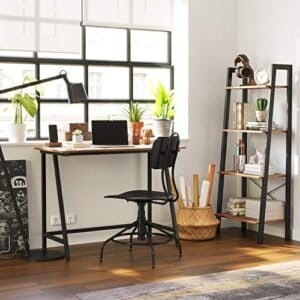Vasagle Computer Desk, Writing Desk med stålramme, rustik top, arbejdsbord til kontor og hjemmeundersøgelse, let samling, 100 x 50 x 75 cm, industriel, rustik brun og sort LWD40X - Image 4