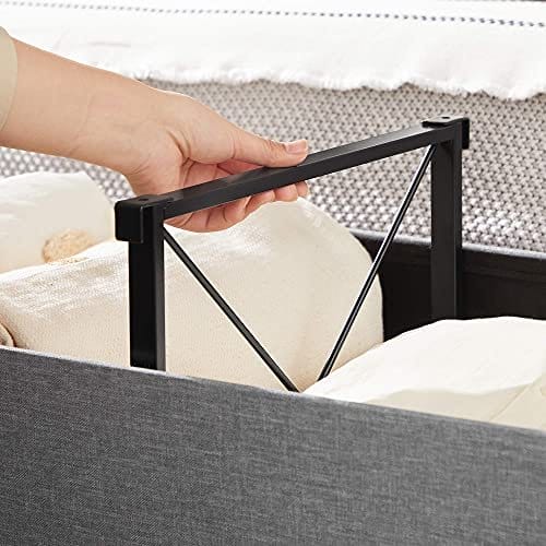 Songmics 120L Foldning Ottoman Bench Storage Box Opbevaring Cube Flipping Lid Shoe Bench Fodskammelbelastningskapacitet på 300 kg lysegrå 110 x 38 x 38 cm LSF71G 5 Songmics 120L Foldning Ottoman Bench Storage Box Opbevaring Cube Flipping Lid Shoe Bench Fodskammelbelastningskapacitet på 300 kg lysegrå 110 x 38 x 38 cm LSF71G - Billede 5