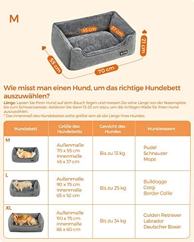 Hundeseng, Kæledyrsseng i Linned Look, Hundesofa med Hævede Kanter, Skridsikker Bund, Aftageligt Vaskbart Betræk, M, til Små Hunde, 70 X 55 X 21 Cm, Lysegrå 7 Hundeseng, Kæledyrsseng i Linned Look, Hundesofa med Hævede Kanter, Skridsikker Bund, Aftageligt Vaskbart Betræk, M, til Små Hunde, 70 X 55 X 21 Cm, Lysegrå - Billede 7