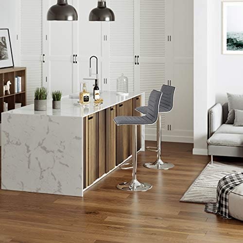 Songmics Sæt med 2 barstole med ryglænet Højdejusterbar linned Smokey LJB15G 2 Songmics Sæt med 2 barstole med ryglænet Højdejusterbar linned Smokey LJB15G - Billede 2