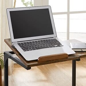 Vasagle sofabord, sidebord med vippetop, stålramme, rustik brun og sort - Image 3
