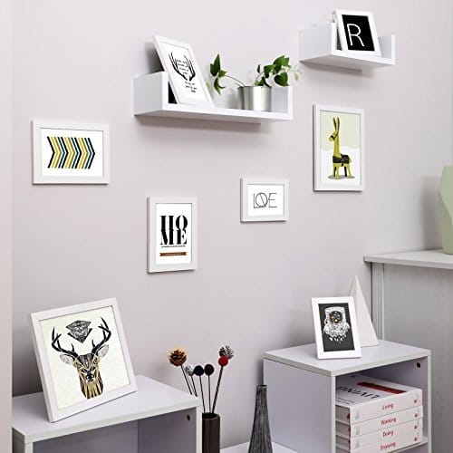 Songmics -billedrammer sæt med 10 fotorammer - to 8 "x 10", fire 5 "x 7", fire 4 "x 6", hvid 3 Songmics -billedrammer sæt med 10 fotorammer - to 8 "x 10", fire 5 "x 7", fire 4 "x 6", hvid - Billede 3