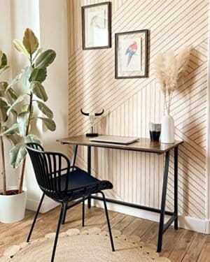 Vasagle Computer Desk, Writing Desk med stålramme, rustik top, arbejdsbord til kontor og hjemmeundersøgelse, let samling, 100 x 50 x 75 cm, industriel, rustik brun og sort LWD40X - Image 5