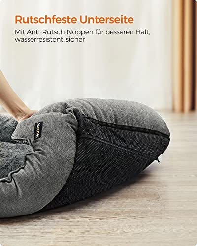Hundeseng, Kæledyrsseng i Linned Look, Hundesofa med Hævede Kanter, Skridsikker Bund, Aftageligt Vaskbart Betræk, M, til Små Hunde, 70 X 55 X 21 Cm, Lysegrå 5 Hundeseng, Kæledyrsseng i Linned Look, Hundesofa med Hævede Kanter, Skridsikker Bund, Aftageligt Vaskbart Betræk, M, til Små Hunde, 70 X 55 X 21 Cm, Lysegrå - Billede 5