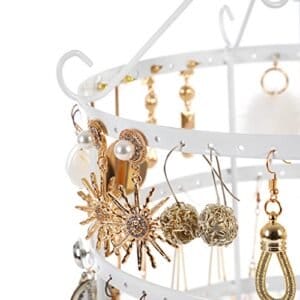 Songmics Jewellery Holder Jewellery Stand Metal Earring Halskæde armbånd Holder White JDS055 - Image 4
