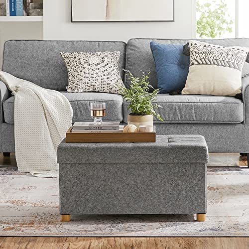 Songmics foldningsbænk afføring med opbevaringsplads og låg, base lavet af massivt træ, rumbesparende 65 l kapacitet, op til 300 kg, 76 x 38 x 40 cm 2 Songmics foldningsbænk afføring med opbevaringsplads og låg, base lavet af massivt træ, rumbesparende 65 l kapacitet, op til 300 kg, 76 x 38 x 40 cm - Billede 2