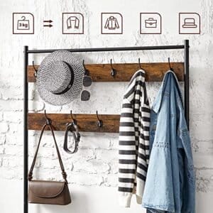 Vasagle Coat Rack med skobænk, 11 justerbare hylder, rustik brun og sort - Image 4