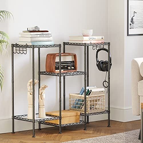 Songmics Badeværelseshylde, 3-lags wire-susing-enhed, metal opbevaringsstativ, 30 x 30 x 73 cm,, sort 3 Songmics Badeværelseshylde, 3-lags wire-susing-enhed, metal opbevaringsstativ, 30 x 30 x 73 cm,, sort - Billede 3