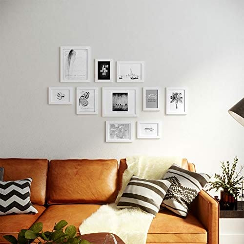 Songmics -billedrammer sæt med 10 fotorammer - to 8 "x 10", fire 5 "x 7", fire 4 "x 6", hvid 2 Songmics -billedrammer sæt med 10 fotorammer - to 8 "x 10", fire 5 "x 7", fire 4 "x 6", hvid - Billede 2