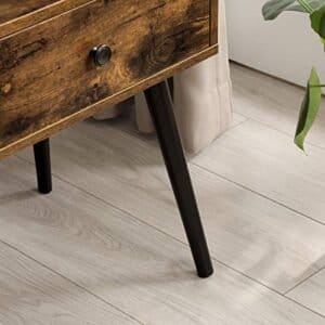 Vasagle natbord, slutbord, sofa sidebord med en skuffe, rustik brun - Image 6