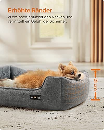 Hundeseng, Kæledyrsseng i Linned Look, Hundesofa med Hævede Kanter, Skridsikker Bund, Aftageligt Vaskbart Betræk, M, til Små Hunde, 70 X 55 X 21 Cm, Lysegrå 3 Hundeseng, Kæledyrsseng i Linned Look, Hundesofa med Hævede Kanter, Skridsikker Bund, Aftageligt Vaskbart Betræk, M, til Små Hunde, 70 X 55 X 21 Cm, Lysegrå - Billede 3