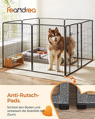 8-panelet Kravlegård, Stærkt Hundehegn, 77 X 100 Cm, Grå 2 8-panelet Kravlegård, Stærkt Hundehegn, 77 X 100 Cm, Grå - Billede 2