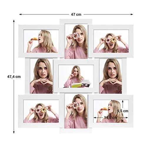 Songmics Picture Frames Collage til 9 fotos, 10 x 15 cm (4 x 6 tommer) fotos, vægmonteret, multifamiliebilleder, MDF, glaspanel, hvid RPF029W01 7 Songmics Picture Frames Collage til 9 fotos, 10 x 15 cm (4 x 6 tommer) fotos, vægmonteret, multifamiliebilleder, MDF, glaspanel, hvid RPF029W01 - Billede 7