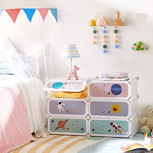 Songmics 6-Slot Children’s Shoe Rack, Storage Unit, Interlocking Organizer Cabinet til børn med plasthylder, modulær garderobe med døre, 43 x 31 x 105 cm, hvid LPC904W01 2 Songmics 6-Slot Children’s Shoe Rack, Storage Unit, Interlocking Organizer Cabinet til børn med plasthylder, modulær garderobe med døre, 43 x 31 x 105 cm, hvid LPC904W01 - Billede 2