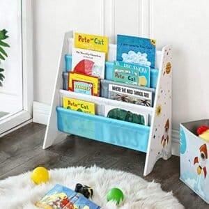 Songmics Kids 'Bogreol, Book Storage Shelf Organizer, med Anti-Tip Kit, til børneværelse, legerum, dagpleje, skole, 62,5 x 28 x 60 cm, rumbesparende design, White GKR72WT - Image 5