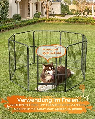 8-panelet Kravlegård, Stærkt Hundehegn, 77 X 100 Cm, Grå 4 8-panelet Kravlegård, Stærkt Hundehegn, 77 X 100 Cm, Grå - Billede 4