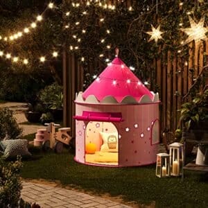 Songmics Princess Castle Play Telt til piger småbørn, indendørs og udendørs playhouse, bærbar pop up play teepee, gave til børn, lyserød LPT01PK - Image 4