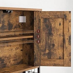 Vasagle badeværelse skab, badeværelsesskab, vægskab, opbevaringsskab, vintage brun/sort - Image 5