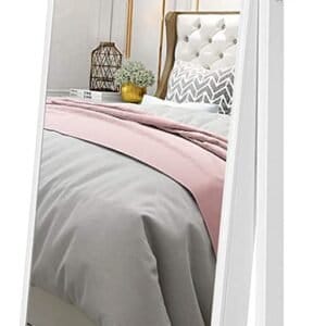 Songmics Jewellery Cabinet, Mirror Armoire, Standing Mirror, spejl i fuld længde, Låsbar smykkearrangør, gaveide