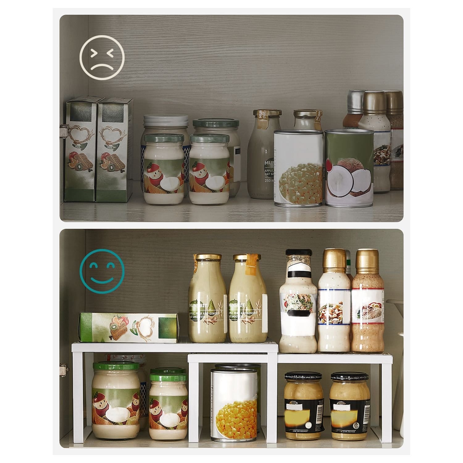 Songmics Cabinet Shelf Organizer and Kitchen Shelf, 4 Stackable, hvide og sølv 4 Songmics Cabinet Shelf Organizer and Kitchen Shelf, 4 Stackable, hvide og sølv - Billede 4
