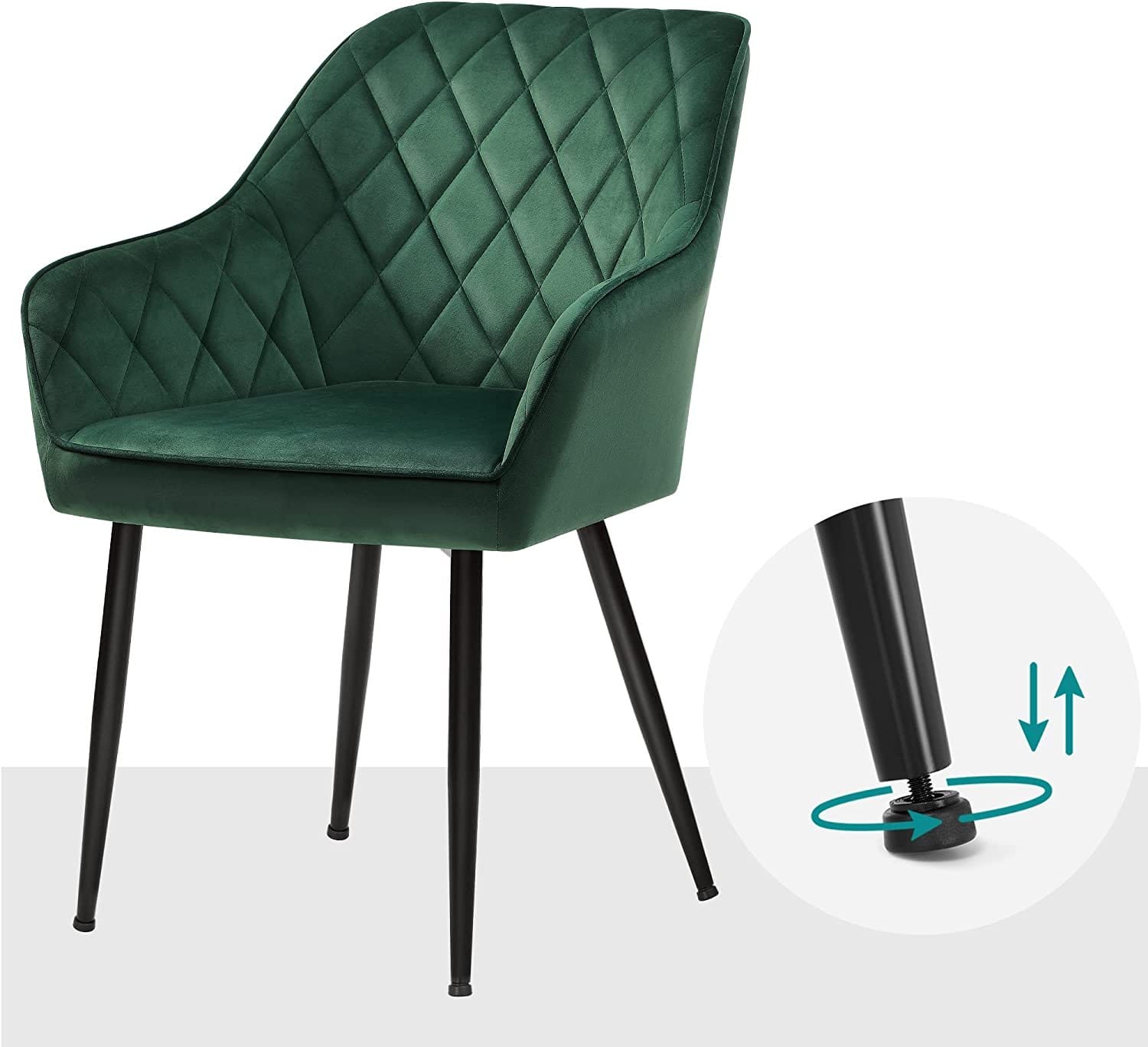 SONGMICS spisebordsstol, 62,5 x 60 x 85 cm (L x B x H) grøn 3 SONGMICS spisebordsstol, 62,5 x 60 x 85 cm (L x B x H) grøn - Billede 3