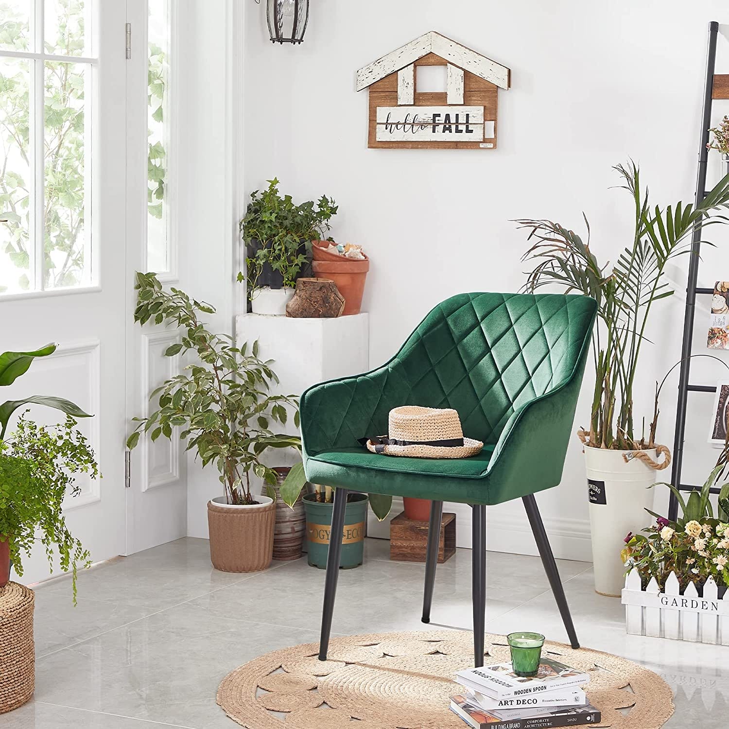 SONGMICS spisebordsstol, 62,5 x 60 x 85 cm (L x B x H) grøn 5 SONGMICS spisebordsstol, 62,5 x 60 x 85 cm (L x B x H) grøn - Billede 5