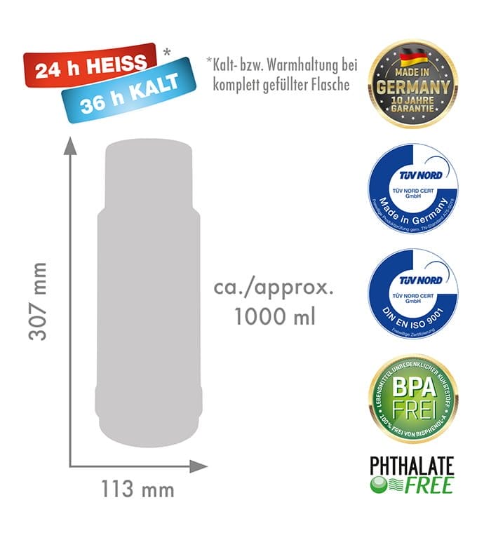 ROTPUNK THERMOS Typ 40 0,25 L Saphir tillverkad i Tyskland (1) (1) 2 ROTPUNK THERMOS Typ 40 0,25 L Saphir tillverkad i Tyskland (1) (1) - Billede 2