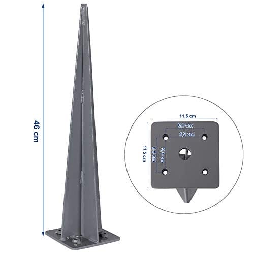 SONGMICS metal stolpeanker Grå sprøjtet jordanker drive-in anker 46 X 11,5 X 11,5 cm 3 SONGMICS metal stolpeanker Grå sprøjtet jordanker drive-in anker 46 X 11,5 X 11,5 cm - Billede 3