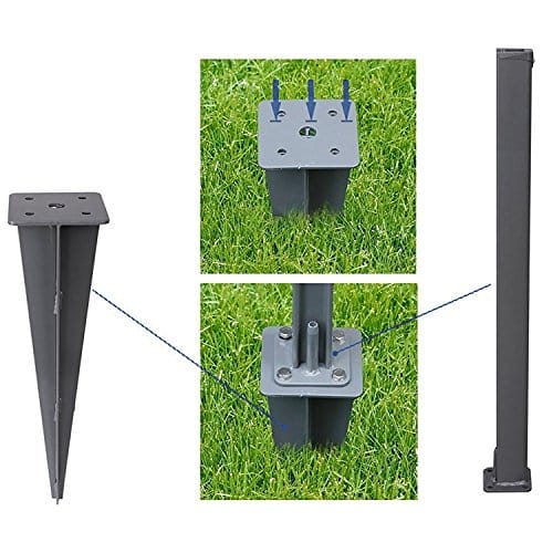 SONGMICS metal stolpeanker Grå sprøjtet jordanker drive-in anker 46 X 11,5 X 11,5 cm 2 SONGMICS metal stolpeanker Grå sprøjtet jordanker drive-in anker 46 X 11,5 X 11,5 cm - Billede 2
