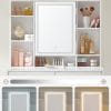 VASAGLE Toiletbord med LED-belysning, med spejl til makeup, kosmetikbord, moderne, hvid - Image 3