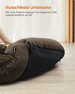 Hundeseng, Kæledyrsseng, Hundesofa med Aftageligt Vaskbart Betræk, til Store Hunde, 110 X 75 X 27 Cm, Brun - Image 5