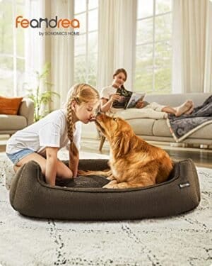 Hundeseng, Kæledyrsseng, Hundesofa med Aftageligt Vaskbart Betræk, til Store Hunde, 110 X 75 X 27 Cm, Brun - Image 2