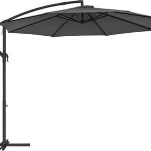 Parasol, Cantilever Parasol Diameter 300 Cm, med Håndsving til Åbning og Lukning, Solafskærmning, Haveparasol, UV-beskyttelse Op til 50+, til Have, Terrasse