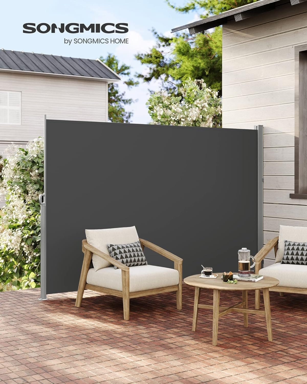 Sidemarkise Optrækkeligt 200 X 400 Cm, Privatlivsbeskyttelse, Solafskærmning, Uigennemsigtig, Siderullegardin til Altan, Terrasse, Have, Antracit 3 Sidemarkise Optrækkeligt 200 X 400 Cm, Privatlivsbeskyttelse, Solafskærmning, Uigennemsigtig, Siderullegardin til Altan, Terrasse, Have, Antracit - Billede 3