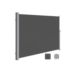 Sidemarkise, 160 X 450 Cm (h X B), Privatskærm, Solafskærmning, Siderullegardin til Altan, Terrasse, Have, Antracit