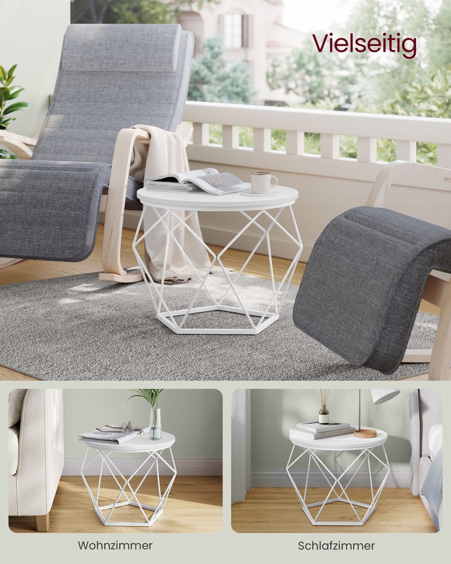 2 sideborde, sofabord i moderne stil, aftagelig bordplade, snehvide og skyhvide 3 2 sideborde, sofabord i moderne stil, aftagelig bordplade, snehvide og skyhvide - Billede 3