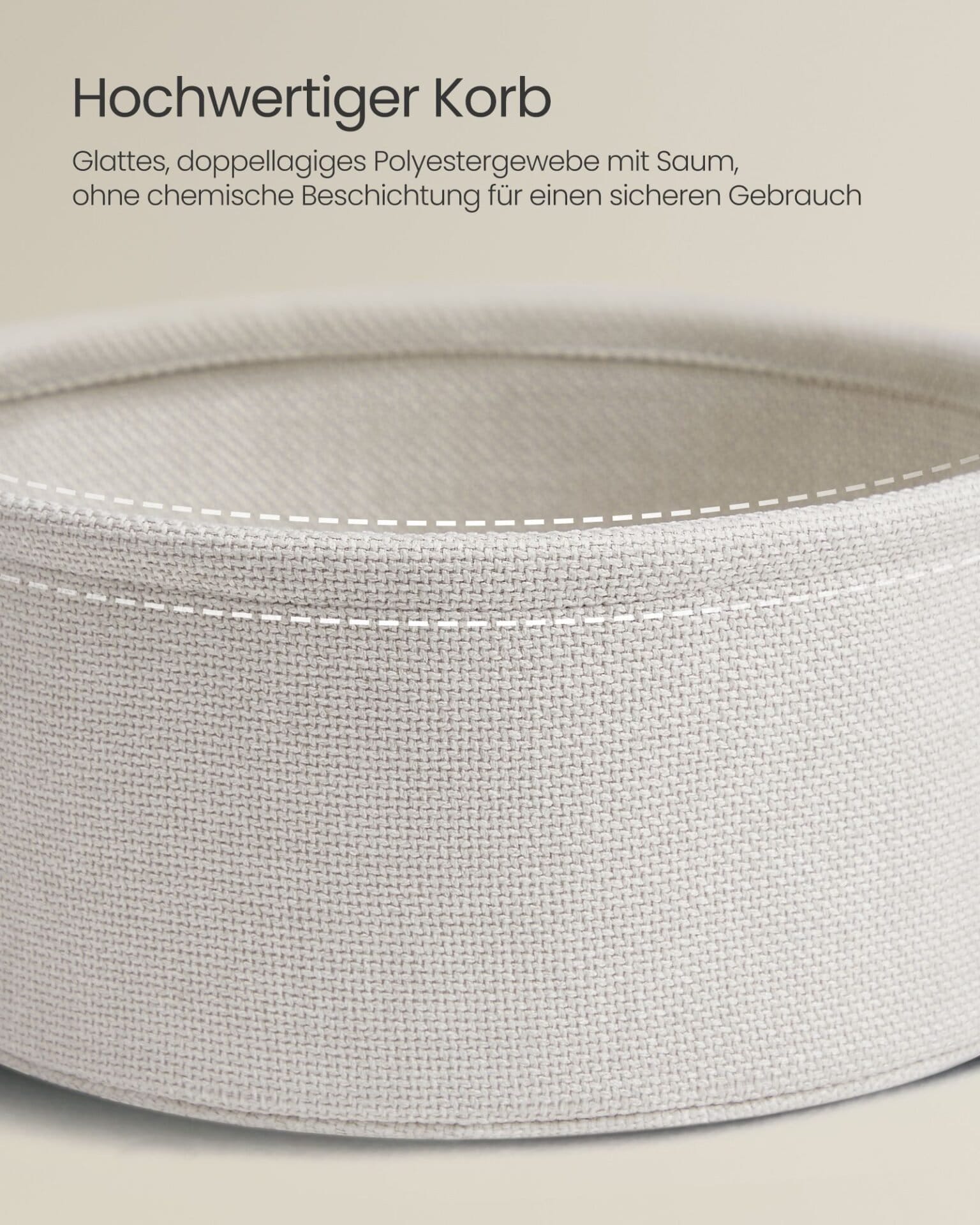 Rundt sidebord med ladestation og stofkurv, rummeligt, natbord, moderne stil, cremehvid 6 Rundt sidebord med ladestation og stofkurv, rummeligt, natbord, moderne stil, cremehvid - Billede 6