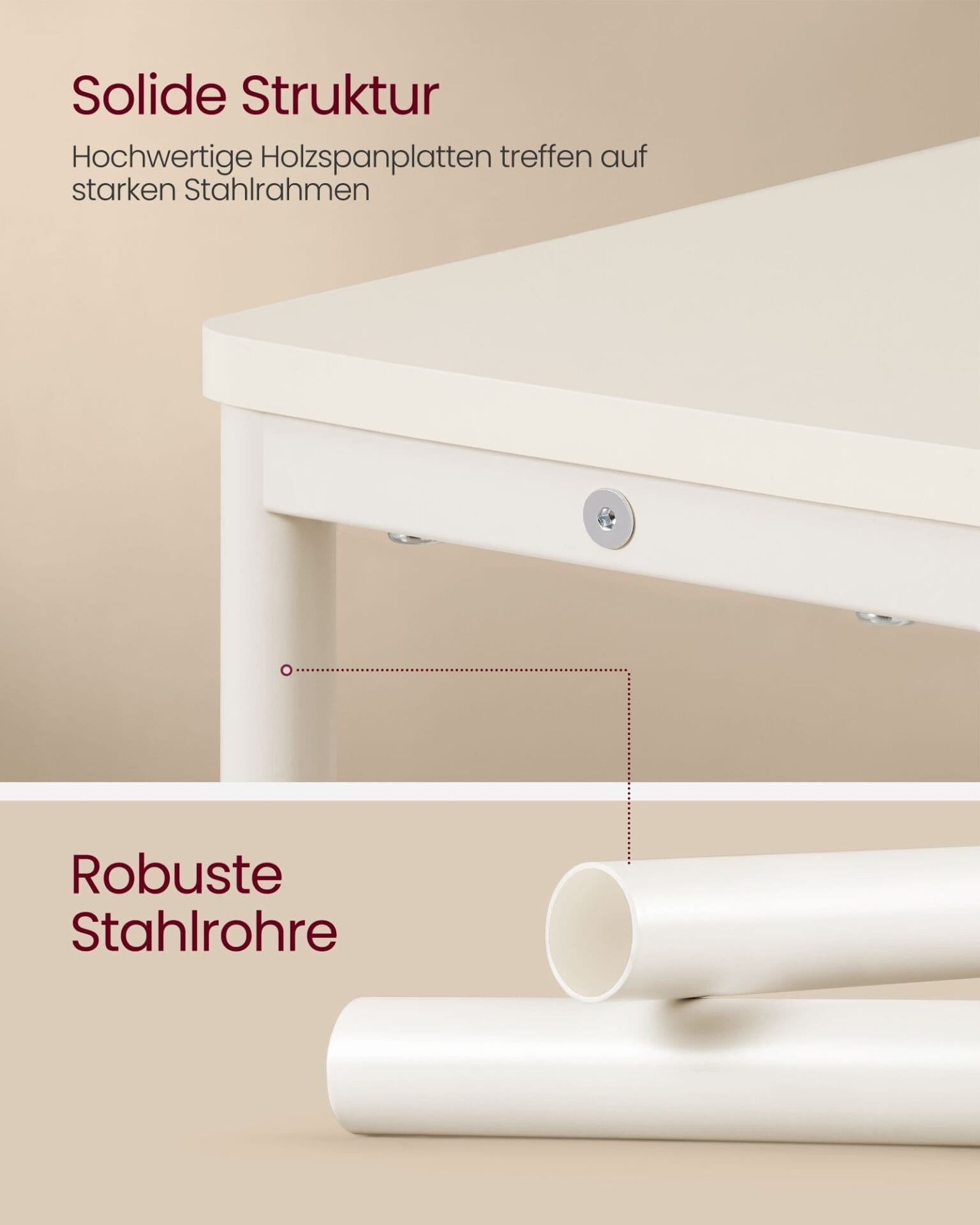Sidebord med strømskinne, smalt 3-lags, cremehvid 5 Sidebord med strømskinne, smalt 3-lags, cremehvid - Billede 5