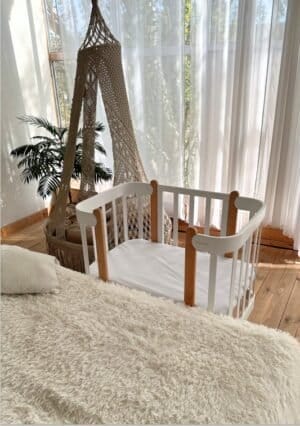 Babysengetransformer Ingvart Nika 5-i-1, 60x120cm, Hvid/naturlig Farve - Image 3