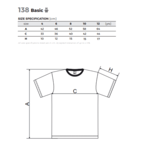 Børne T-shirt Maflini Basic 138 Hvid, 160g/m2 - Image 2