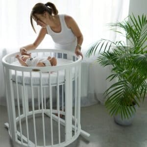 Babyseng-transformer 9-i-1 Ingvart Smart, 77x173cm, Rund, Hvid Farve - Image 2