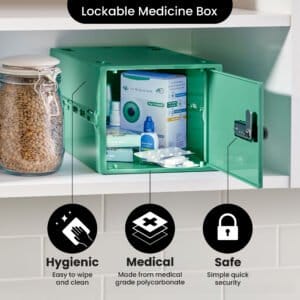 Lockabox One™ Låsbar Medicinskab - Opbevaringsboks med Tallås - Grøn - Image 5