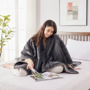 BREND BR-2220 Elektrisk tæppe og poncho – fleece plaid – 160 x 130 cm - Image 6
