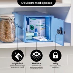Lockabox One™ Låsbar medicinskab - Opbevaringsboks med tallås - Blå - Image 5