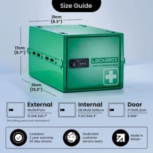 Lockabox One™ Låsbar Medicinskab - Opbevaringsboks med Tallås - Grøn - Image 4